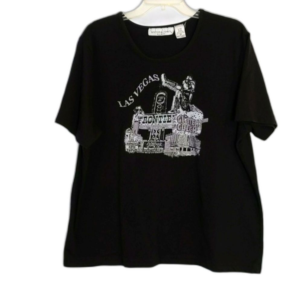 Victoria Jones Black Silver Las Vegas Tee T-shirt Women's 2X